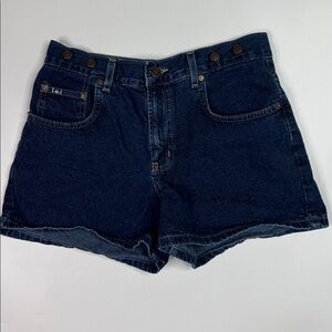 Vintage l.e.i Dark Wash Denim Shorts Size 5 90s